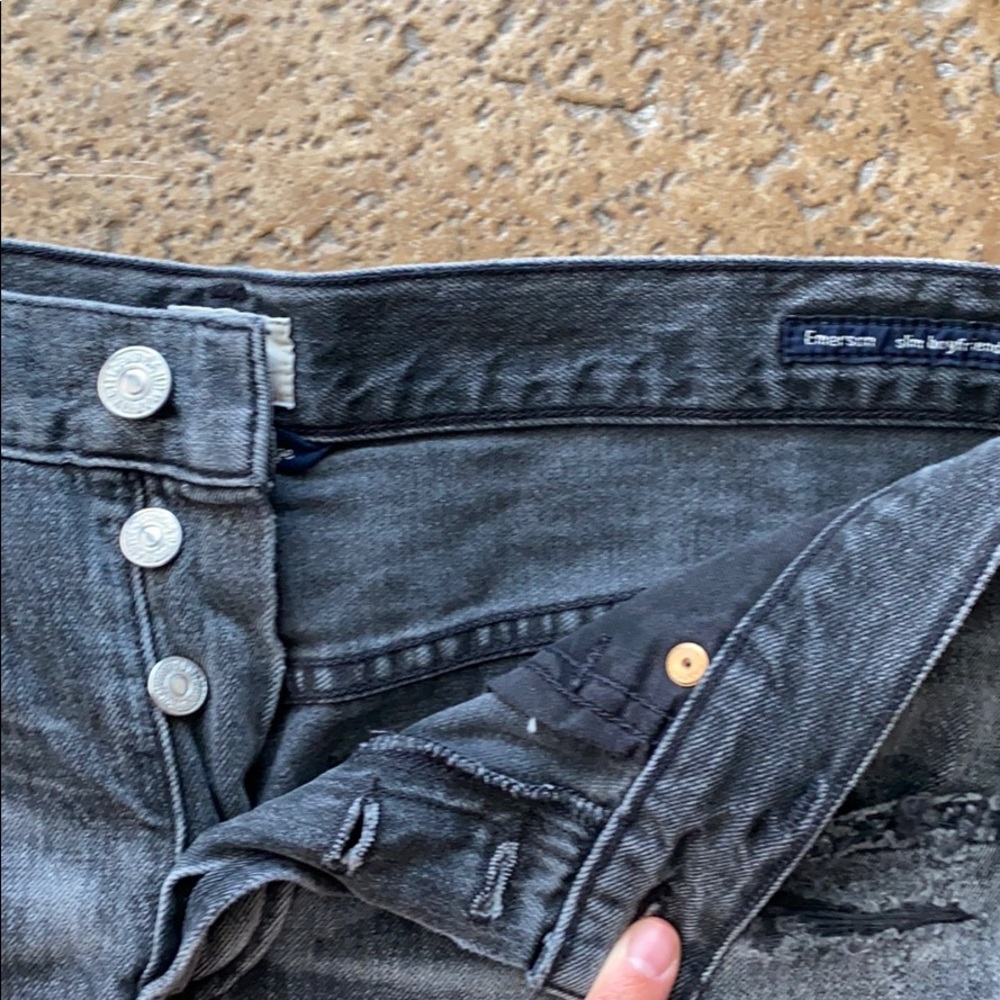 Emerson slim boyfriend black wash jeans
